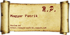 Magyar Patrik névjegykártya